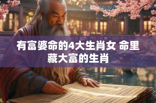 有富婆命的4大生肖女 命里藏大富的生肖