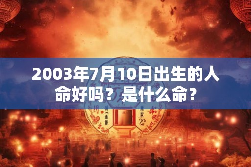 2003年7月10日出生的人命好吗？是什么命？