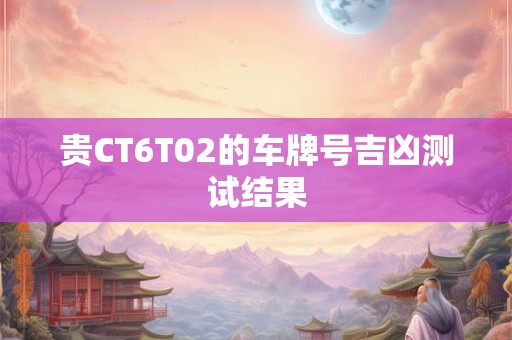 贵CT6T02的车牌号吉凶测试结果