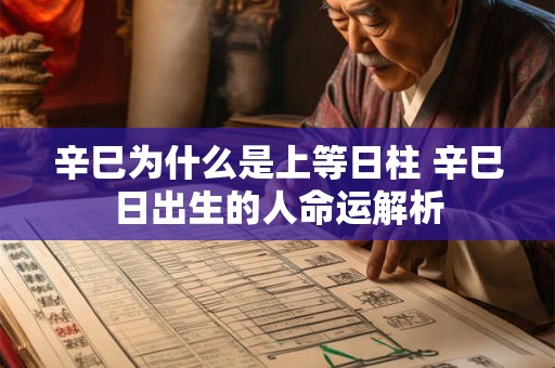 辛巳为什么是上等日柱 辛巳日出生的人命运解析