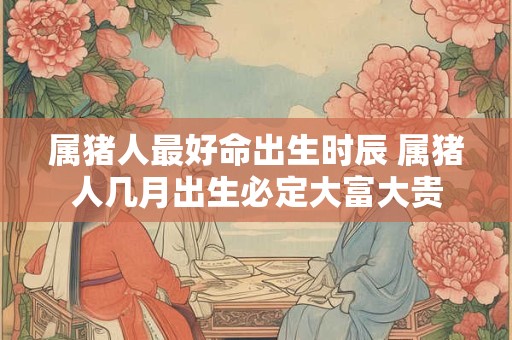 属猪人最好命出生时辰 属猪人几月出生必定大富大贵