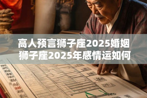 高人预言狮子座2025婚姻 狮子座2025年感情运如何