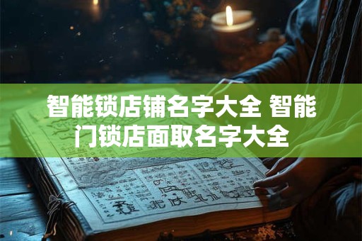 智能锁店铺名字大全 智能门锁店面取名字大全