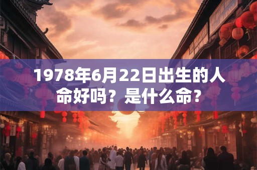 1978年6月22日出生的人命好吗？是什么命？
