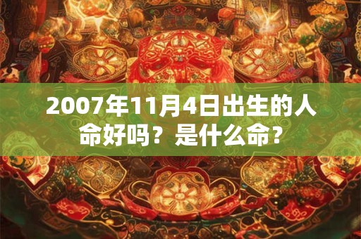 2007年11月4日出生的人命好吗？是什么命？