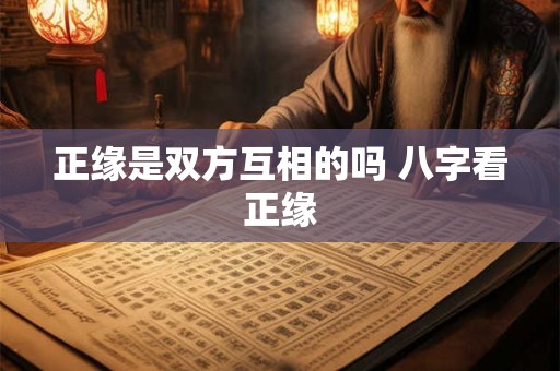 正缘是双方互相的吗 八字看正缘