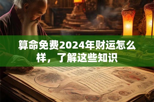 算命免费2024年财运怎么样，了解这些知识