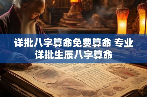 详批八字算命免费算命 专业详批生辰八字算命
