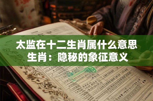 太监在十二生肖属什么意思 生肖：隐秘的象征意义