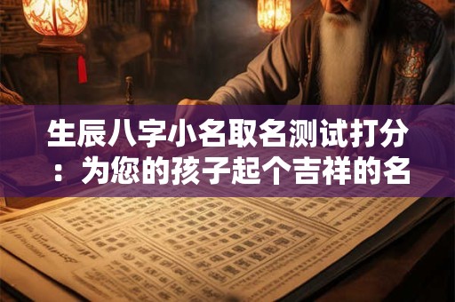 生辰八字小名取名测试打分：为您的孩子起个吉祥的名字！