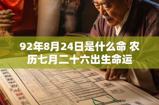 92年8月24日是什么命 农历七月二十六出生命运