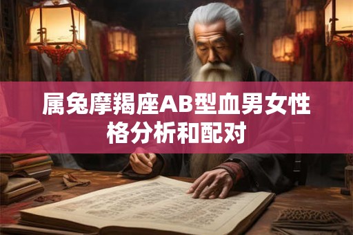 属兔摩羯座AB型血男女性格分析和配对