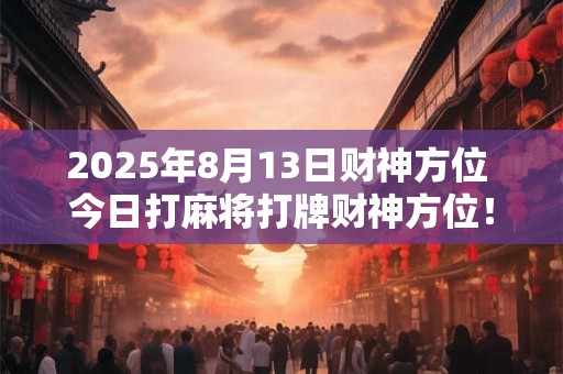 2025年8月13日财神方位 今日打麻将打牌财神方位！