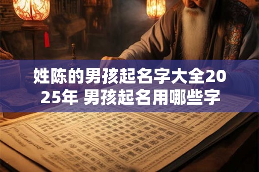 姓陈的男孩起名字大全2025年 男孩起名用哪些字