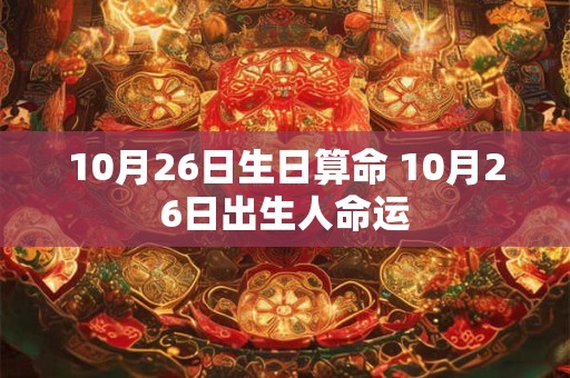 10月26日生日算命 10月26日出生人命运