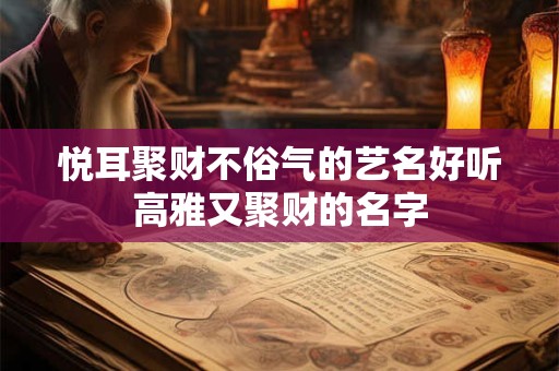 悦耳聚财不俗气的艺名好听高雅又聚财的名字