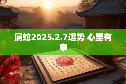 属蛇2025.2.7运势 心里有事