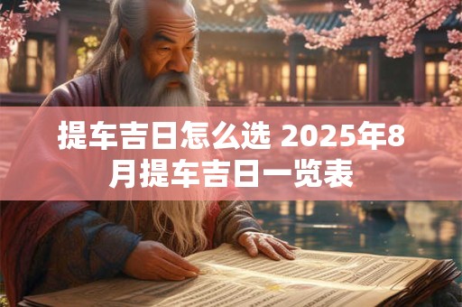 提车吉日怎么选 2025年8月提车吉日一览表
