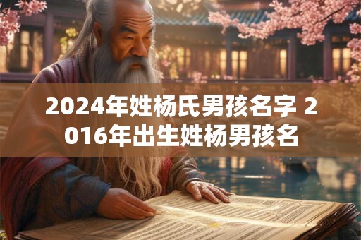 2024年姓杨氏男孩名字 2016年出生姓杨男孩名