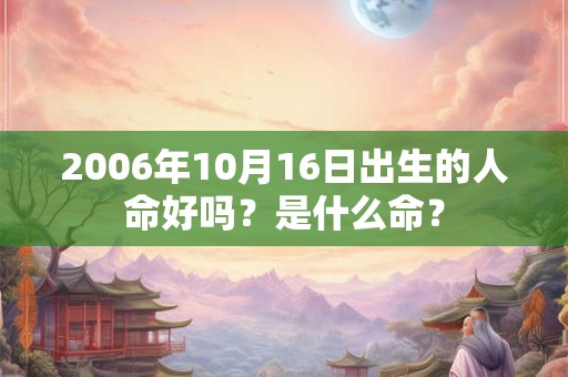 2006年10月16日出生的人命好吗？是什么命？