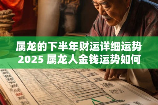 属龙的下半年财运详细运势2025 属龙人金钱运势如何