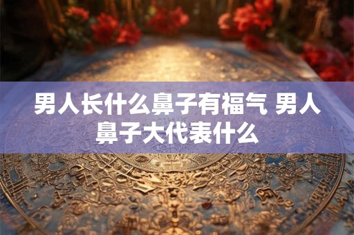 男人长什么鼻子有福气 男人鼻子大代表什么