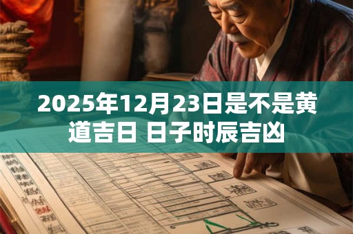 2025年12月23日是不是黄道吉日 日子时辰吉凶