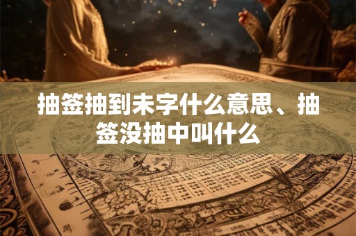 抽签抽到未字什么意思、抽签没抽中叫什么