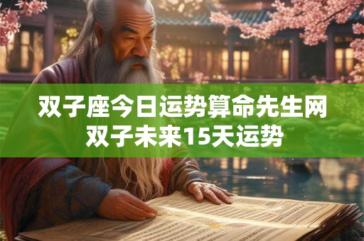 双子座今日运势算命先生网 双子未来15天运势