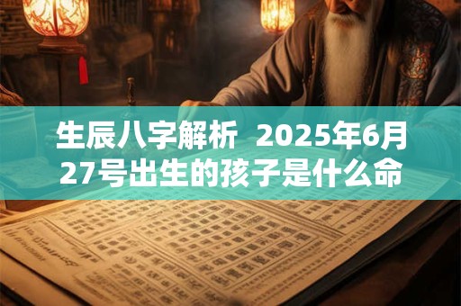 生辰八字解析  2025年6月27号出生的孩子是什么命