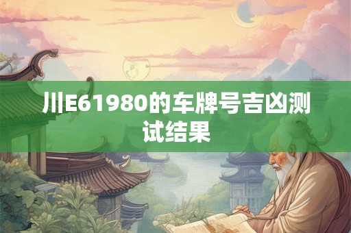 川E61980的车牌号吉凶测试结果