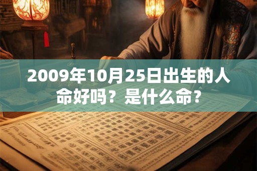 2009年10月25日出生的人命好吗？是什么命？