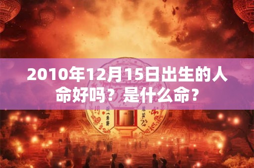 2010年12月15日出生的人命好吗？是什么命？
