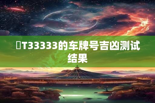 粵T33333的车牌号吉凶测试结果