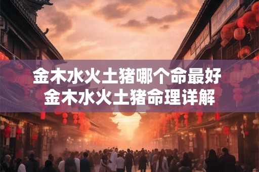 金木水火土猪哪个命最好 金木水火土猪命理详解