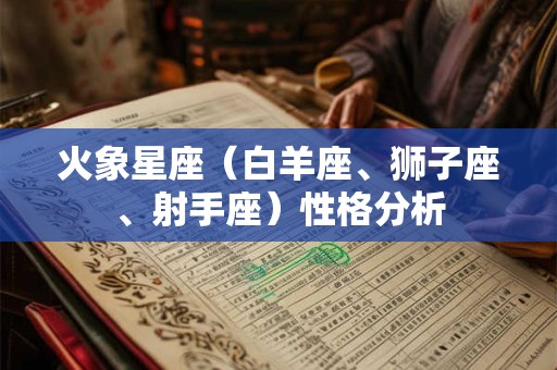 火象星座（白羊座、狮子座、射手座）性格分析