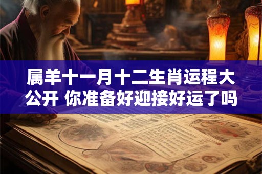 属羊十一月十二生肖运程大公开 你准备好迎接好运了吗