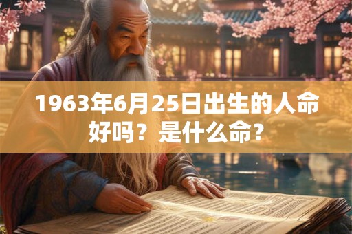 1963年6月25日出生的人命好吗？是什么命？