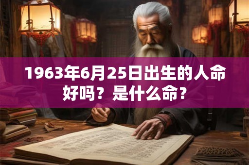 1963年6月25日出生的人命好吗？是什么命？