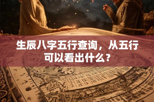 生辰八字五行查询，从五行可以看出什么？