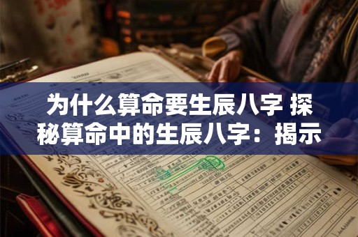 为什么算命要生辰八字 探秘算命中的生辰八字：揭示命运之谜