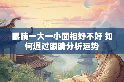 眼睛一大一小面相好不好 如何通过眼睛分析运势