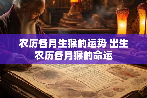 农历各月生猴的运势 出生农历各月猴的命运