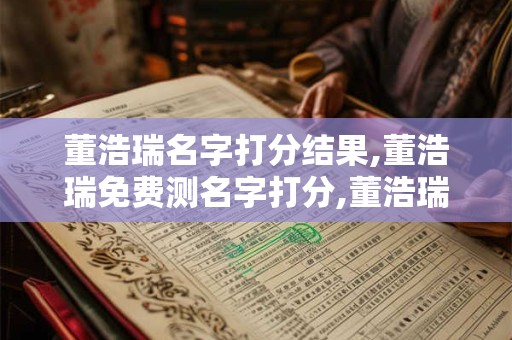 董浩瑞名字打分结果,董浩瑞免费测名字打分,董浩瑞周易免费测名字打分