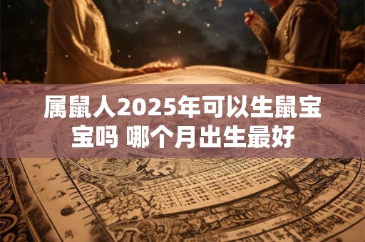 属鼠人2025年可以生鼠宝宝吗 哪个月出生最好