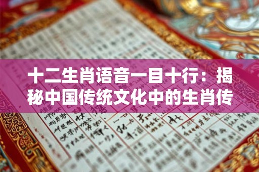 十二生肖语音一目十行：揭秘中国传统文化中的生肖传奇
