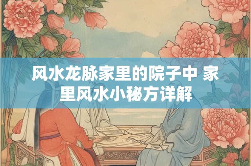 风水龙脉家里的院子中 家里风水小秘方详解