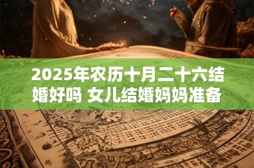 2025年农历十月二十六结婚好吗 女儿结婚妈妈准备什么东西
