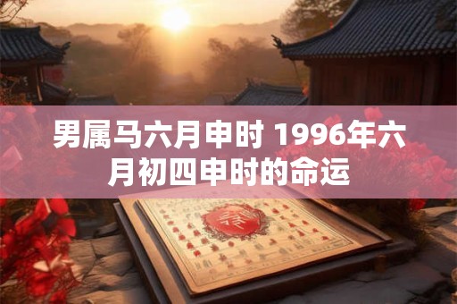 详细阅读:男属马六月申时 1996年六月初四申时的命运 男属马六月申时 1996年六月初四申时的命运