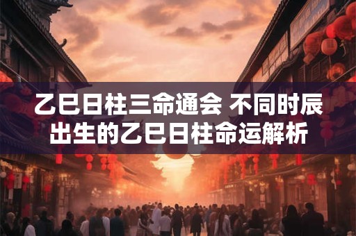 乙巳日柱三命通会 不同时辰出生的乙巳日柱命运解析